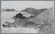 Rocky Coast (from Scrapbook), John Singer Sargent (American, Florence 1856–1925 London), Watercolor and graphite on off-white wove paper, American