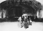 Women Approaching, John Singer Sargent (American, Florence 1856–1925 London), Watercolor and graphite on white wove paper, American