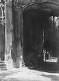 Cathedral Interior, John Singer Sargent (American, Florence 1856–1925 London), Watercolor and graphite on white wove paper, American