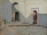 Courtyard, Tétouan, Morocco, John Singer Sargent (American, Florence 1856–1925 London), Oil on wood, American