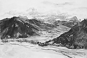 Open Valley, Dolomites, John Singer Sargent (American, Florence 1856–1925 London), Watercolor and gouache on white wove paper, American