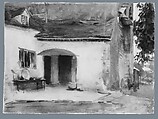 House and Courtyard, John Singer Sargent (American, Florence 1856–1925 London), Watercolor and gouache on white wove paper, American