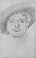 Man in a Hat, John Singer Sargent (American, Florence 1856–1925 London), Graphite on off-white wove paper, American