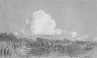 Landscape with Clouds, Arthur B. Davies (American, Utica, New York 1862–1928 Florence), Pastel and black chalk on green-gray wove paper, American