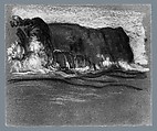 Cliffs and Waves, Arthur B. Davies (American, Utica, New York 1862–1928 Florence), Pastel on dark gray wove paper, American