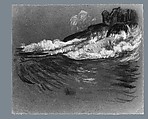 Surf on Rocks, Arthur B. Davies (American, Utica, New York 1862–1928 Florence), Pastel on gray wove paper, American