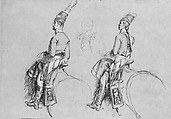 Two Equestrian Figures, Possibly a Study for 