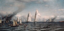 Finish—First International Race for America's Cup, August 8, 1870, Samuel Colman  American, Oil on canvas, American