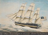 The Ship "Macon", Nivelet (active ca. 1830), Watercolor, gouache, gold paint, graphite, pen and black ink, and gum arabic on off-white Bristol board, American