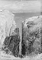 Between the Cliffs, Newport, William Trost Richards (American, Philadelphia, Pennsylvania 1833–1905 Newport, Rhode Island), Gouache and watercolor on off-white wove paper, American