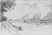 Tours from the River, Joseph Pennell (American, Philadelphia, Pennsylvania 1857–1926 New York), Black ink and graphite on off-white wove paper, American