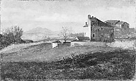 Convent near Rome, George Henry Yewell American, Oil on paper laid on canvas, American