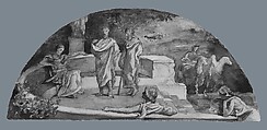 The Relation of the Individual to the State: Socrates and His Friends Discuss "The Republic," as in Plato's Account; Color Study for Mural, Supreme Court Room, Saint Paul, Minnesota State Capitol, Saint Paul, John La Farge (American, New York 1835–1910 Providence, Rhode Island), Gouache, watercolor, and graphite on light tan wove paper, American