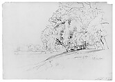 Trees and Dog, David Johnson American, Graphite on off-white wove paper, American