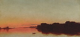 Twilight on the Sound, Darien, Connecticut, John Frederick Kensett American, Oil on canvas, American