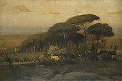 Pine Grove of the Barberini Villa, George Inness American, Oil on canvas, American