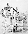 Rio San Biago, Venice, Andrew Fisher Bunner (1841–1897), Black ink and graphite traces on off-white wove paper, American