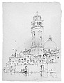 San Pietro di Castello, Venice, Andrew Fisher Bunner (1841–1897), Black ink and graphite traces on off-white wove paper, American
