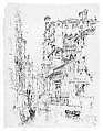 Palazzo Contarini degli Scrigni, Venice, Andrew Fisher Bunner (1841–1897), Black ink and graphite traces on off-white wove paper, American