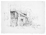 Sheet of a Ruined Shed, Germany, Andrew Fisher Bunner (1841–1897), Black ink on off-white wove paper, American