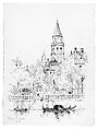 San Moise e Giardinetto, Venice, Andrew Fisher Bunner (1841–1897), Black pen and graphite traces on off-white wove paper, American