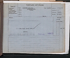 Tiffany Studios Lamp Department Ledger Book, Tiffany Studios (1902–32), pencil and ink on paper, American