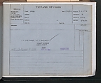 Tiffany Studios Lamp Department Ledger Book, Tiffany Studios (1902–32), pencil and ink on paper, American