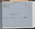 Tiffany Studios Lamp Department Ledger Book, Tiffany Studios (1902–32), pencil and ink on paper, American
