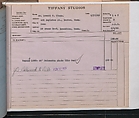Tiffany Studios Lamp Department Ledger Book, Tiffany Studios (1902–32), pencil and ink on paper, American