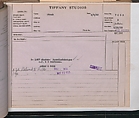 Tiffany Studios Lamp Department Ledger Book, Tiffany Studios (1902–32), pencil and ink on paper, American