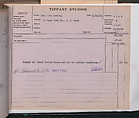 Tiffany Studios Lamp Department Ledger Book, Tiffany Studios (1902–32), pencil and ink on paper, American