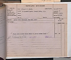 Tiffany Studios Lamp Department Ledger Book, Tiffany Studios (1902–32), pencil and ink on paper, American