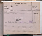 Tiffany Studios Lamp Department Ledger Book, Tiffany Studios (1902–32), pencil and ink on paper, American