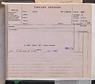 Tiffany Studios Lamp Department Ledger Book, Tiffany Studios (1902–32), pencil and ink on paper, American