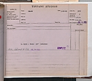 Tiffany Studios Lamp Department Ledger Book, Tiffany Studios (1902–32), pencil and ink on paper, American