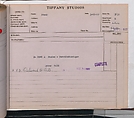 Tiffany Studios Lamp Department Ledger Book, Tiffany Studios (1902–32), pencil and ink on paper, American
