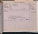 Tiffany Studios Lamp Department Ledger Book, Tiffany Studios (1902–32), pencil and ink on paper, American