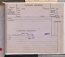 Tiffany Studios Lamp Department Ledger Book, Tiffany Studios (1902–32), pencil and ink on paper, American