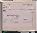 Tiffany Studios Lamp Department Ledger Book, Tiffany Studios (1902–32), pencil and ink on paper, American