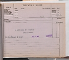 Tiffany Studios Lamp Department Ledger Book, Tiffany Studios (1902–32), pencil and ink on paper, American