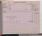 Tiffany Studios Lamp Department Ledger Book, Tiffany Studios (1902–32), pencil and ink on paper, American