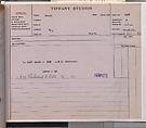 Tiffany Studios Lamp Department Ledger Book, Tiffany Studios (1902–32), pencil and ink on paper, American