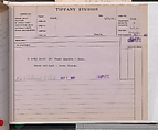 Tiffany Studios Lamp Department Ledger Book, Tiffany Studios (1902–32), pencil and ink on paper, American