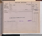 Tiffany Studios Lamp Department Ledger Book, Tiffany Studios (1902–32), pencil and ink on paper, American