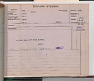 Tiffany Studios Lamp Department Ledger Book, Tiffany Studios (1902–32), pencil and ink on paper, American