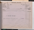 Tiffany Studios Lamp Department Ledger Book, Tiffany Studios (1902–32), pencil and ink on paper, American