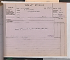 Tiffany Studios Lamp Department Ledger Book, Tiffany Studios (1902–32), pencil and ink on paper, American