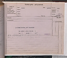 Tiffany Studios Lamp Department Ledger Book, Tiffany Studios (1902–32), pencil and ink on paper, American