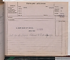Tiffany Studios Lamp Department Ledger Book, Tiffany Studios (1902–32), pencil and ink on paper, American
