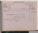Tiffany Studios Lamp Department Ledger Book, Tiffany Studios (1902–32), pencil and ink on paper, American